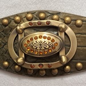 Handmade Leather & Brass Belt With Embellishments